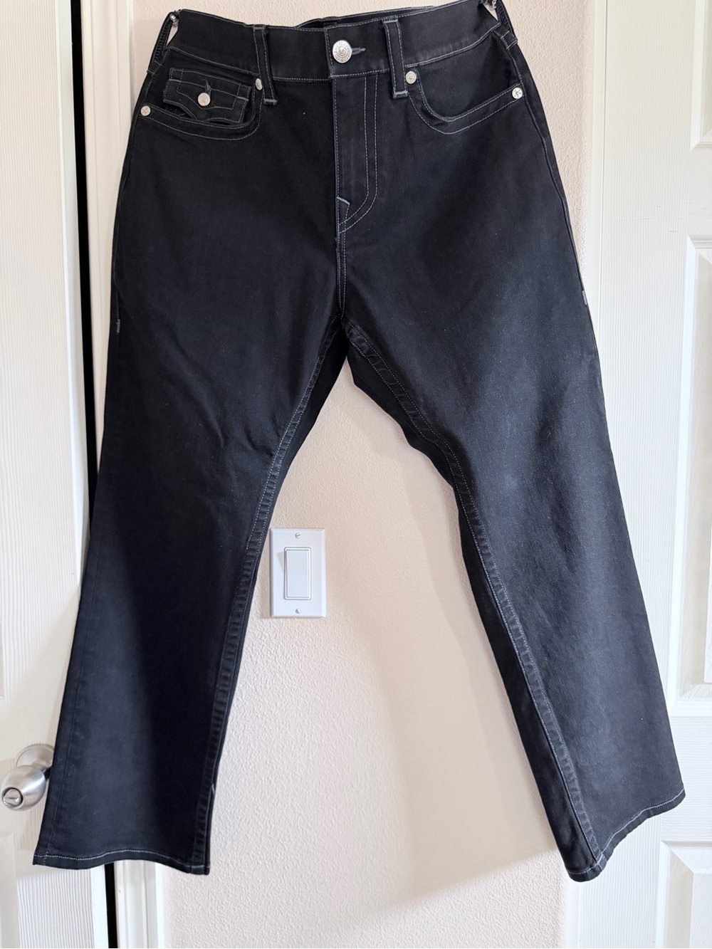 True Religion Black Men's Straight-Leg Jeans